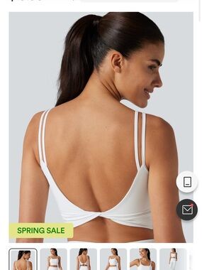 Women’s White Double-Strap Twist-Back Bralette